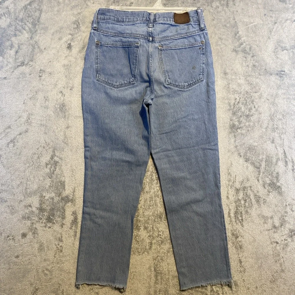Madewell Perfect Vintage Crop Jean Sz 27 Blue Faded‎ Mid Rise Raw Hem *READ*